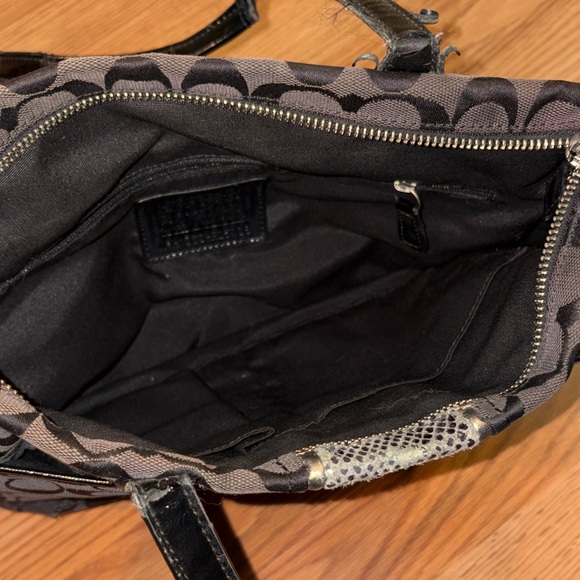 Coach Black and Gray Signature Tote - Picture 3 of 6